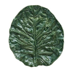 Travessa Fruteiro Couve Verde 36cm Bordallo Pinheiro Em Grés